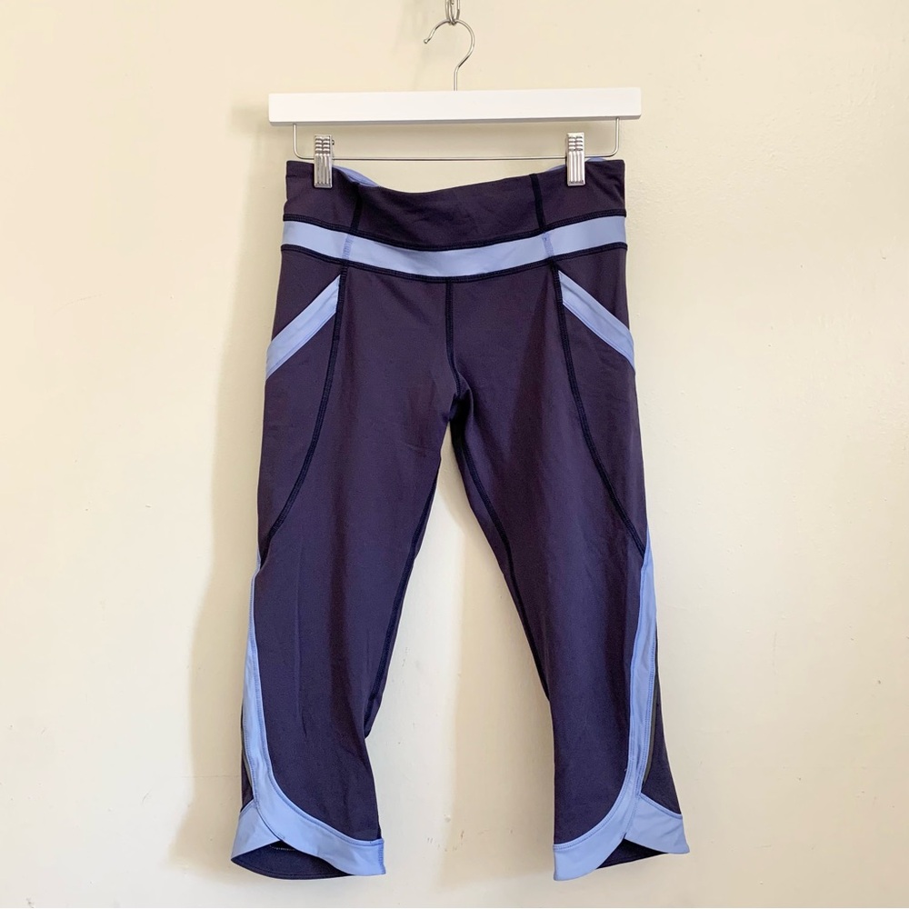 Lululemon Blue Purple Pocket Sports Athletic Workout Leggings US 6